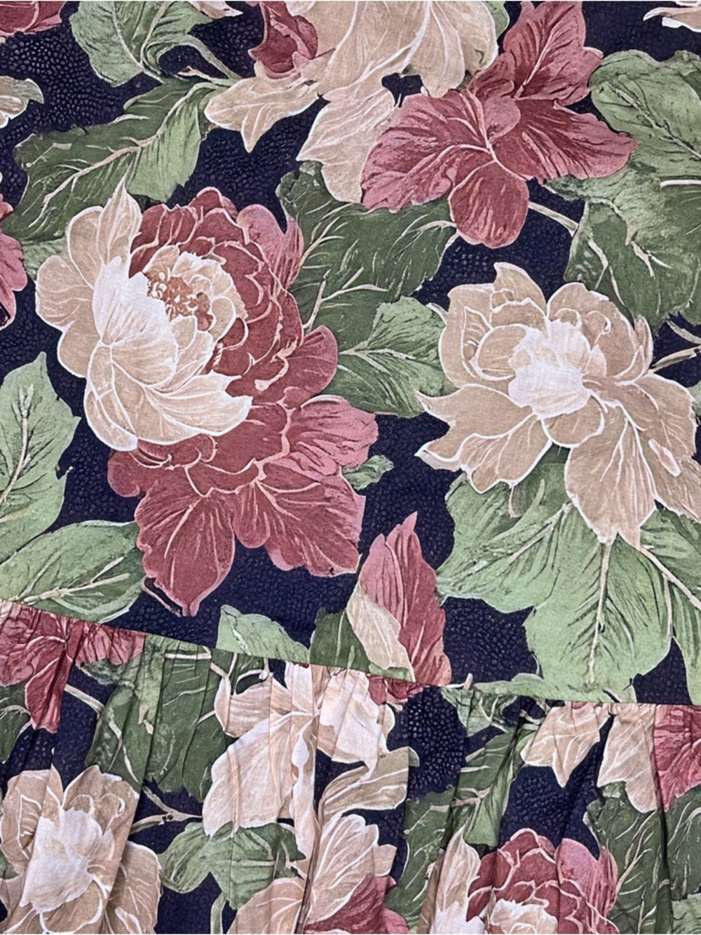 entro Floral Flutter Sleeve Tunic Dress - Brown, Olive, Dusty Rose - Picture 8 of 15